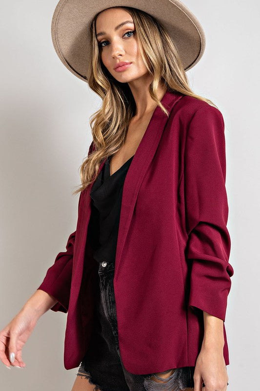 Blazer - Wine-blazer- Hometown Style HTS, women's in store and online boutique located in Ingersoll, Ontario