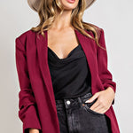 Blazer - Wine-blazer- Hometown Style HTS, women's in store and online boutique located in Ingersoll, Ontario