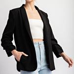 Blazer - Black-blazer- Hometown Style HTS, women's in store and online boutique located in Ingersoll, Ontario