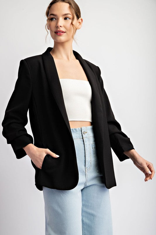Blazer - Black-blazer- Hometown Style HTS, women's in store and online boutique located in Ingersoll, Ontario