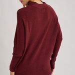 Slouch Neck, Dolman Sleeve Sweater - Wine-sweater- Hometown Style HTS, women's in store and online boutique located in Ingersoll, Ontario