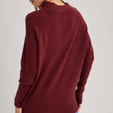 Slouch Neck, Dolman Sleeve Sweater - Wine-sweater- Hometown Style HTS, women's in store and online boutique located in Ingersoll, Ontario