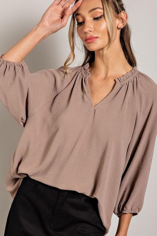 Puff Sleeve Blouse Top - Coco-blouse- Hometown Style HTS, women's in store and online boutique located in Ingersoll, Ontario