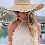 Natural Sun Straw Floppy Hat-Hat- Hometown Style HTS, women's in store and online boutique located in Ingersoll, Ontario