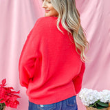 Love Valentines Day Sweater - Red-Sweater- Hometown Style HTS, women's in store and online boutique located in Ingersoll, Ontario