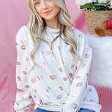 Kissy Lips Pullover - White-Sweater- Hometown Style HTS, women's in store and online boutique located in Ingersoll, Ontario