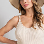 Ribbed Knit Tank - Oatmeal - EX-tank- Hometown Style HTS, women's in store and online boutique located in Ingersoll, Ontario