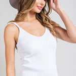 Ribbed Knit Tank - White-tank- Hometown Style HTS, women's in store and online boutique located in Ingersoll, Ontario