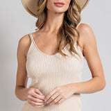 Ribbed Knit Tank - Oatmeal - EX-tank- Hometown Style HTS, women's in store and online boutique located in Ingersoll, Ontario