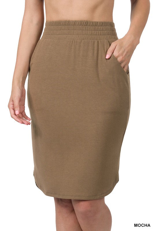 Tulip Hem, Casual Skirt - Coco-Skirt- Hometown Style HTS, women's in store and online boutique located in Ingersoll, Ontario