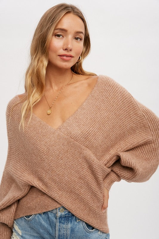Wrap Sweater - Latte-Sweater- Hometown Style HTS, women's in store and online boutique located in Ingersoll, Ontario