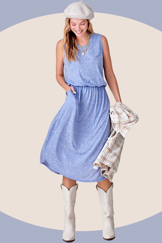 Essential Summer Jersey Dress - Lavender Blue-Dress- Hometown Style HTS, women's in store and online boutique located in Ingersoll, Ontario
