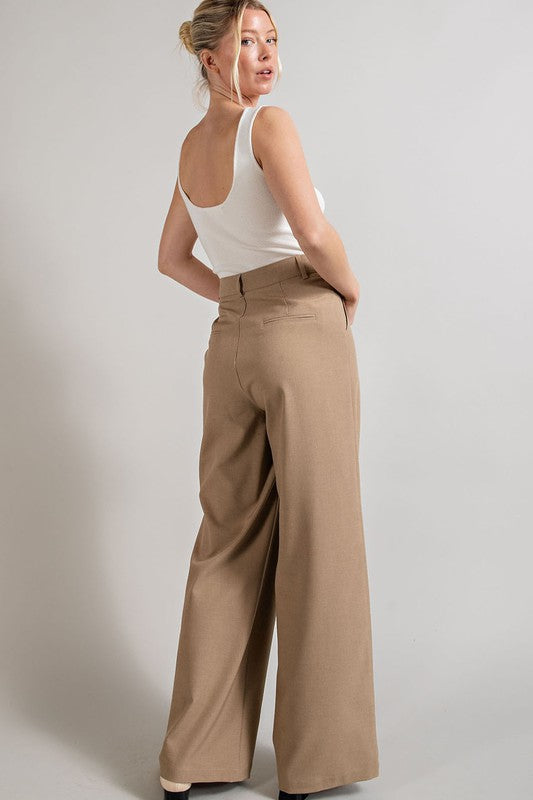 Wide Leg, Pleated Dress Pants - Coco-dress pants- Hometown Style HTS, women's in store and online boutique located in Ingersoll, Ontario