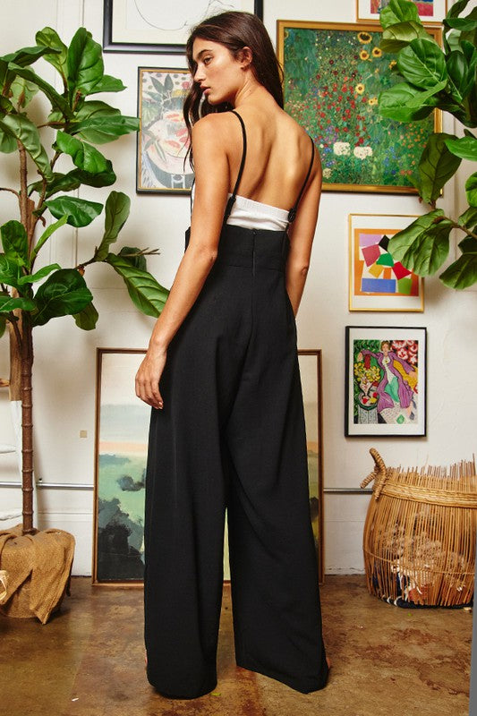 Paper Bag, High Waisted Suspender Pant - Black-overalls- Hometown Style HTS, women's in store and online boutique located in Ingersoll, Ontario