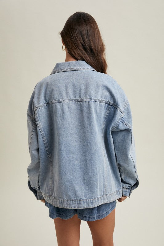 Denim Jacket-Coat & Jackets- Hometown Style HTS, women's in store and online boutique located in Ingersoll, Ontario