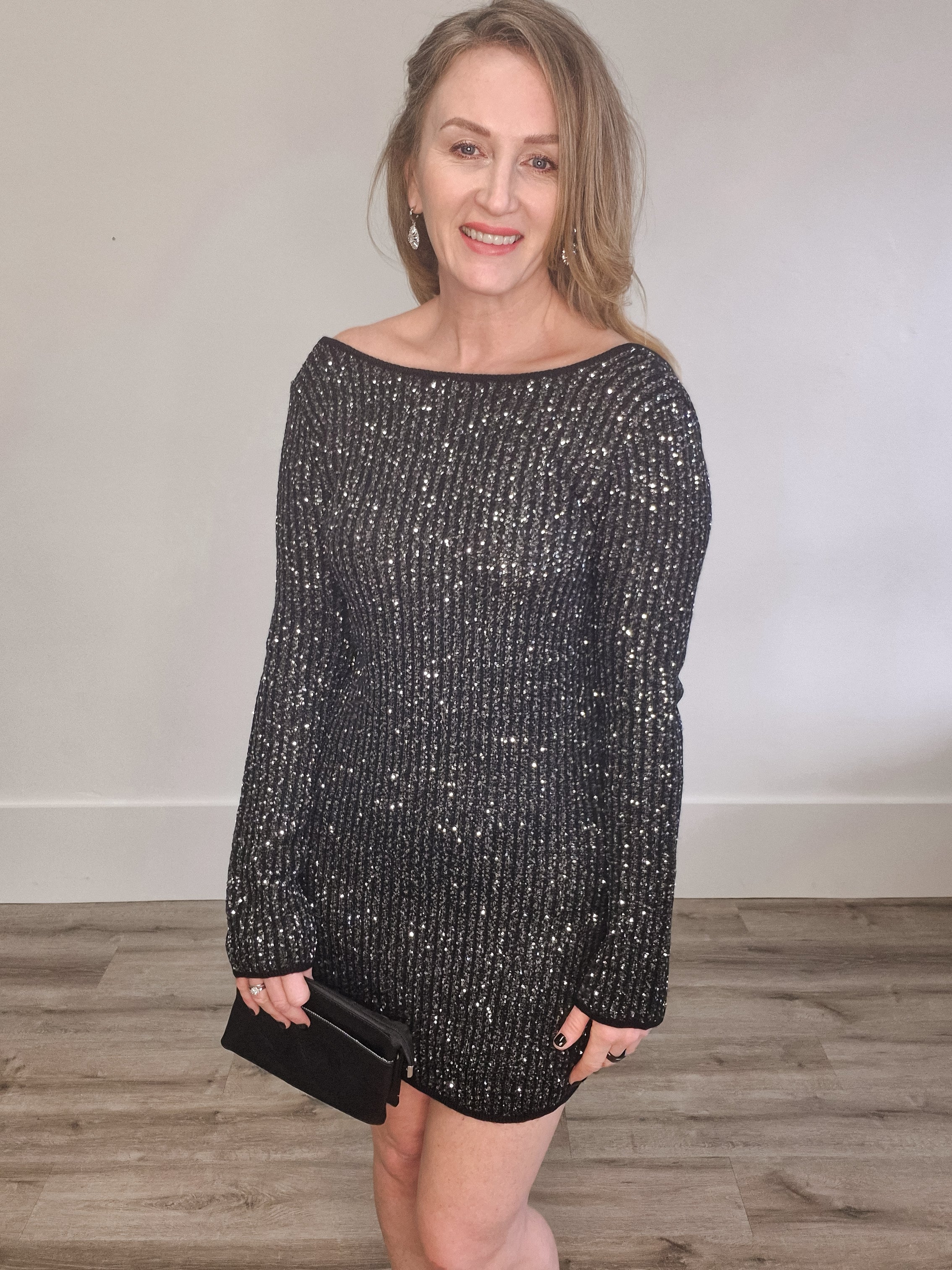 La Marcia Sequin Mini Dress - Black-Special Occasion Dresses- Hometown Style HTS, women's in store and online boutique located in Ingersoll, Ontario