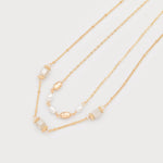 TWO-ROWS NECKLACE WITH IMITATION PEARLS-Accessories- Hometown Style HTS, women's in store and online boutique located in Ingersoll, Ontario