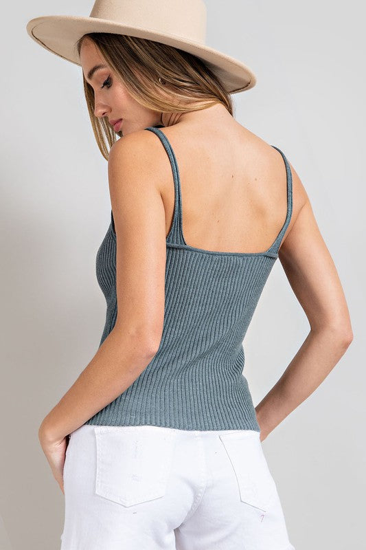 Ribbed Knit Tank - Sea Green-tank- Hometown Style HTS, women's in store and online boutique located in Ingersoll, Ontario