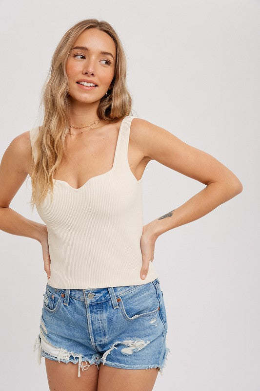 Essential Ribbed Tank - Cream-cami- Hometown Style HTS, women's in store and online boutique located in Ingersoll, Ontario