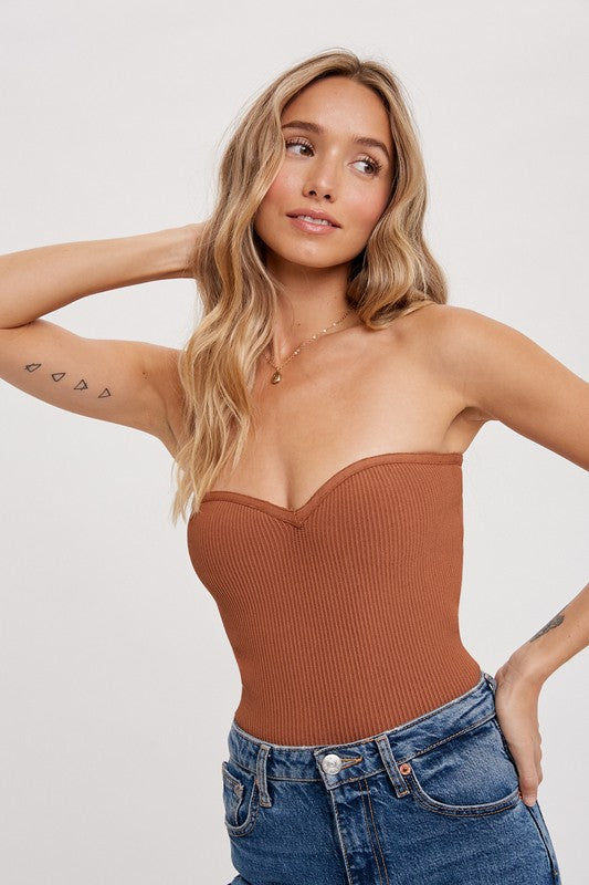 Essential Ribbed Tube Top - Camel-Tops- Hometown Style HTS, women's in store and online boutique located in Ingersoll, Ontario