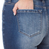 Mid Rise - Raw Frayed Hem Shorts - Medium Wash-Shorts- Hometown Style HTS, women's in store and online boutique located in Ingersoll, Ontario