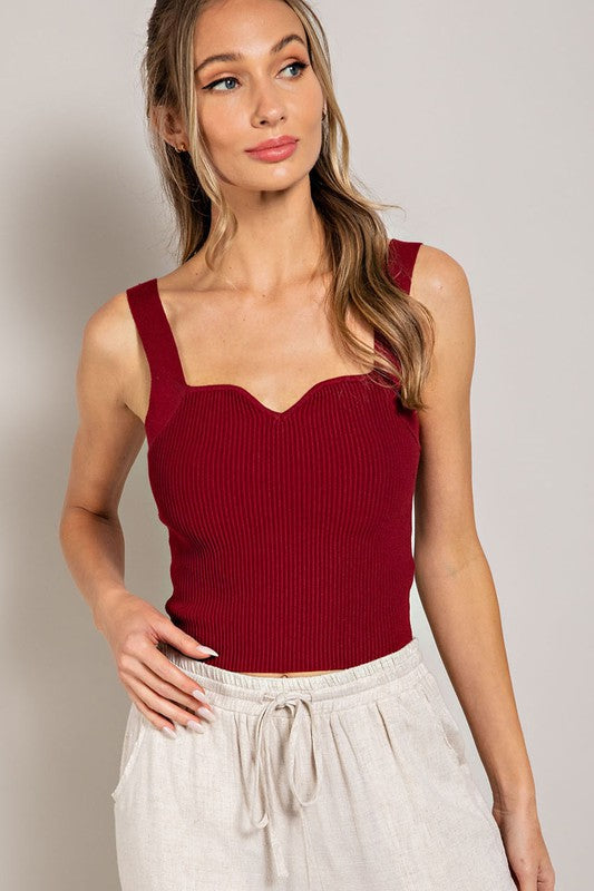 Sweetheart Cami Top - Wine-cami- Hometown Style HTS, women's in store and online boutique located in Ingersoll, Ontario