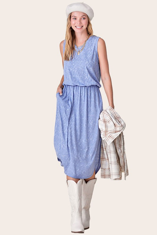 Essential Summer Jersey Dress - Lavender Blue-Dress- Hometown Style HTS, women's in store and online boutique located in Ingersoll, Ontario