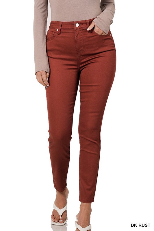 Skinny Denim Pants - Rust-Pants- Hometown Style HTS, women's in store and online boutique located in Ingersoll, Ontario