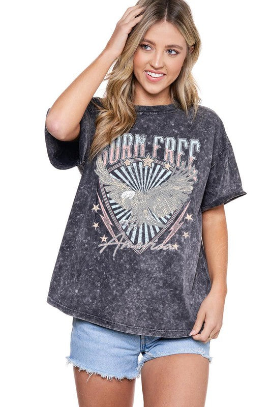 Born Free - Black-T shirt- Hometown Style HTS, women's in store and online boutique located in Ingersoll, Ontario