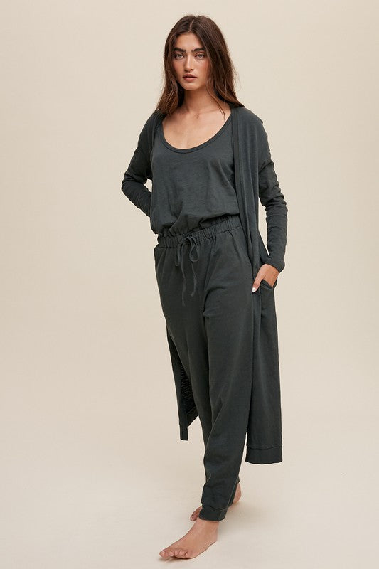 Jumpsuit on sale cardigan set