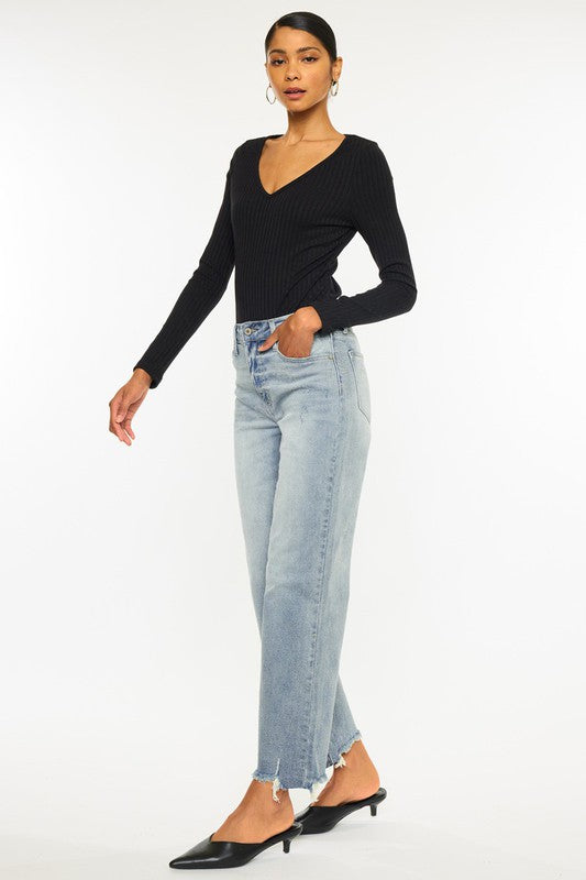 High Rise Slim Wide Leg-denim- Hometown Style HTS, women's in store and online boutique located in Ingersoll, Ontario