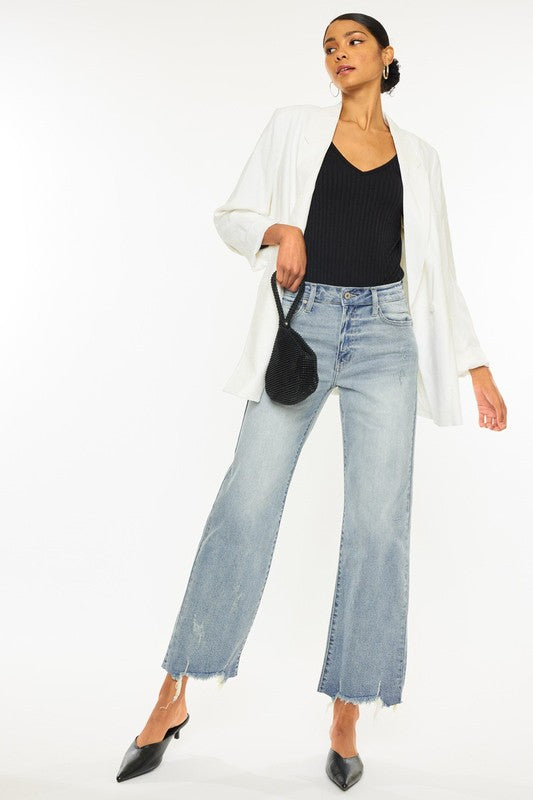 High Rise Slim Wide Leg-denim- Hometown Style HTS, women's in store and online boutique located in Ingersoll, Ontario