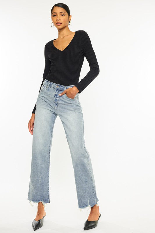 High Rise Slim Wide Leg-denim- Hometown Style HTS, women's in store and online boutique located in Ingersoll, Ontario