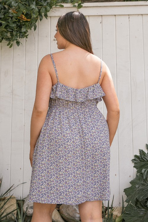 Ditsy Floral Mini - Blue - EX-Dress- Hometown Style HTS, women's in store and online boutique located in Ingersoll, Ontario