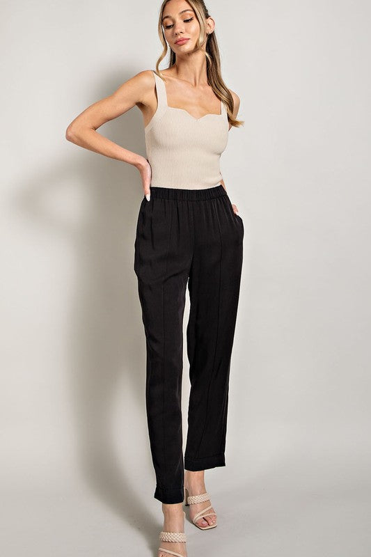 Casual Pants - Black-Pants- Hometown Style HTS, women's in store and online boutique located in Ingersoll, Ontario