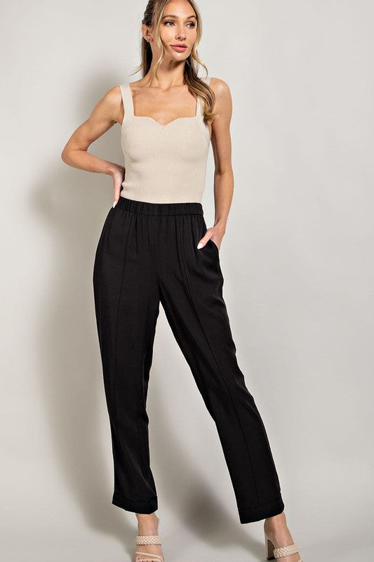 Casual Pants - Black-Pants- Hometown Style HTS, women's in store and online boutique located in Ingersoll, Ontario
