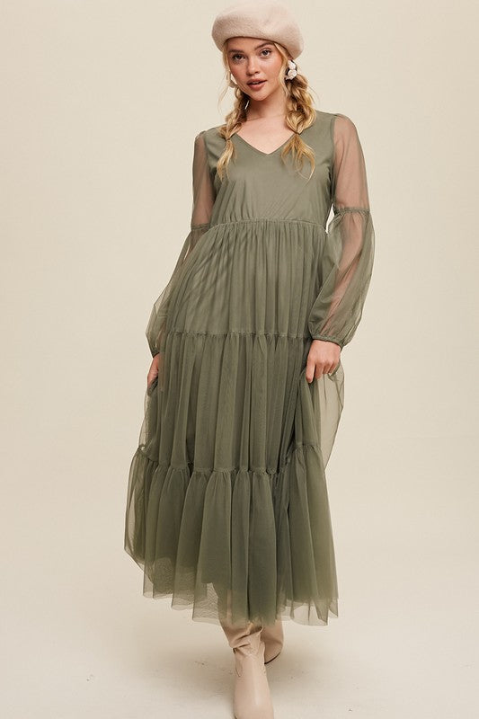 Princess Boho Maxi Dress - Olive-Dress- Hometown Style HTS, women's in store and online boutique located in Ingersoll, Ontario