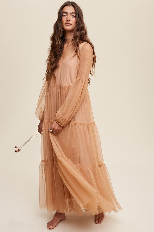 Princess Boho Maxi Dress - Light Clay-Dress- Hometown Style HTS, women's in store and online boutique located in Ingersoll, Ontario