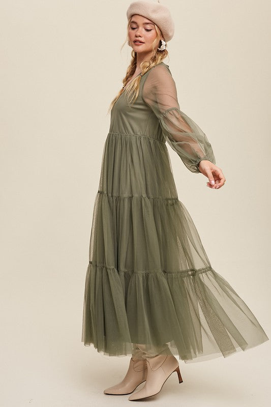 Princess Boho Maxi Dress - Olive-Dress- Hometown Style HTS, women's in store and online boutique located in Ingersoll, Ontario