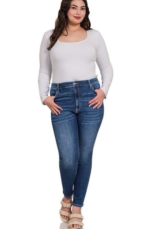 High Waist, Skinny Jegging - Dark - EX-denim- Hometown Style HTS, women's in store and online boutique located in Ingersoll, Ontario