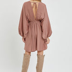 Kimono Mini Dress - Rose-Dress- Hometown Style HTS, women's in store and online boutique located in Ingersoll, Ontario