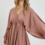 Kimono Mini Dress - Rose-Dress- Hometown Style HTS, women's in store and online boutique located in Ingersoll, Ontario