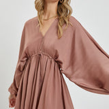 Kimono Mini Dress - Rose-Dress- Hometown Style HTS, women's in store and online boutique located in Ingersoll, Ontario