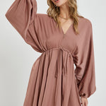 Kimono Mini Dress - Rose-Dress- Hometown Style HTS, women's in store and online boutique located in Ingersoll, Ontario