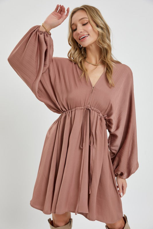 Kimono Mini Dress - Rose-Dress- Hometown Style HTS, women's in store and online boutique located in Ingersoll, Ontario