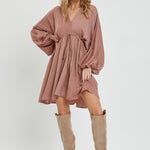 Kimono Mini Dress - Rose-Dress- Hometown Style HTS, women's in store and online boutique located in Ingersoll, Ontario