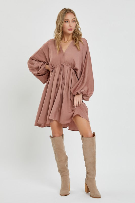 Kimono Mini Dress - Rose-Dress- Hometown Style HTS, women's in store and online boutique located in Ingersoll, Ontario