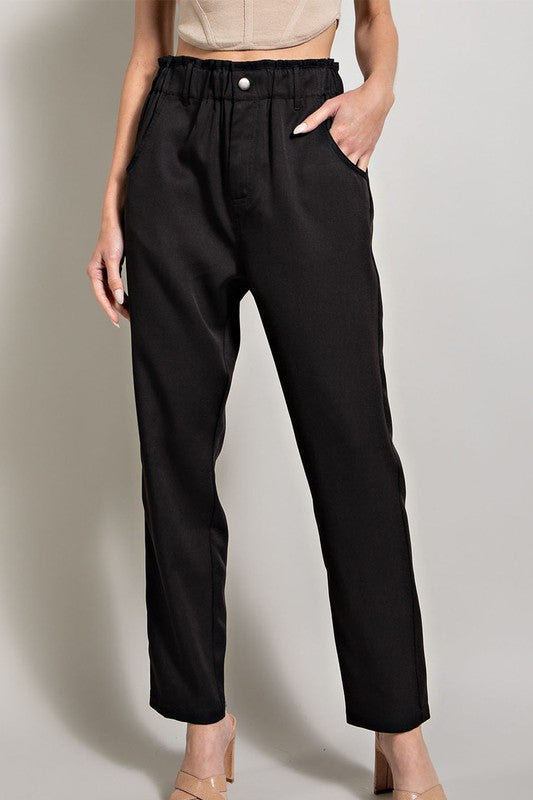 Straight Leg Dress Pants - Black-Pants- Hometown Style HTS, women's in store and online boutique located in Ingersoll, Ontario