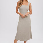 Square Neck, Midi Dress - Sand-Dress- Hometown Style HTS, women's in store and online boutique located in Ingersoll, Ontario