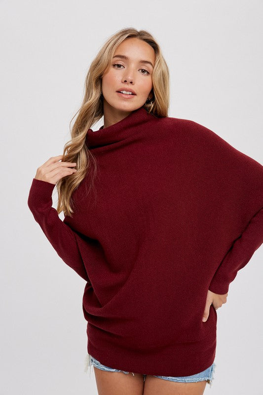 Soft Slouch Sweater - Maroon-Shirts & Tops- Hometown Style HTS, women's in store and online boutique located in Ingersoll, Ontario
